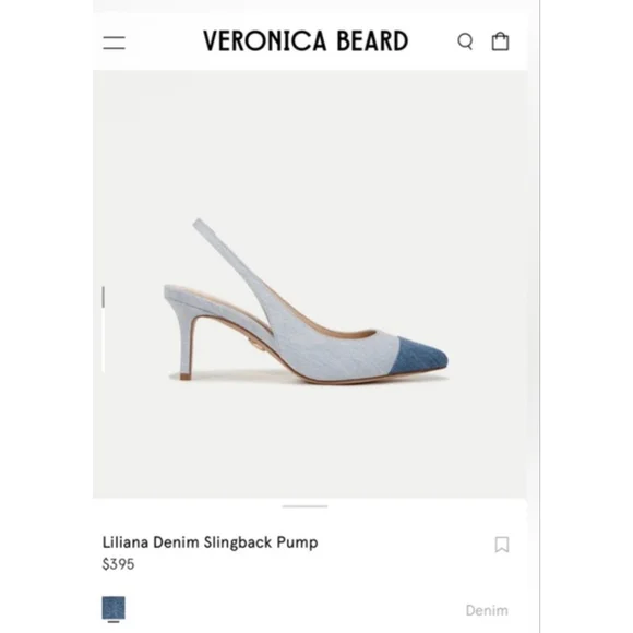 New Veronica Beard Liliana Denim Slingback Pumps Light Blue Blue 39/9 - Picture 7 of 8